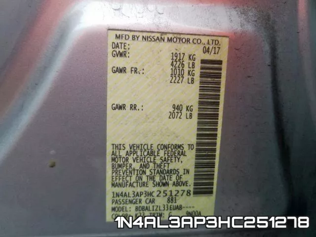 1N4AL3AP3HC251278 фото 2