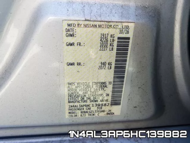 1N4AL3AP6HC139882 фото 2