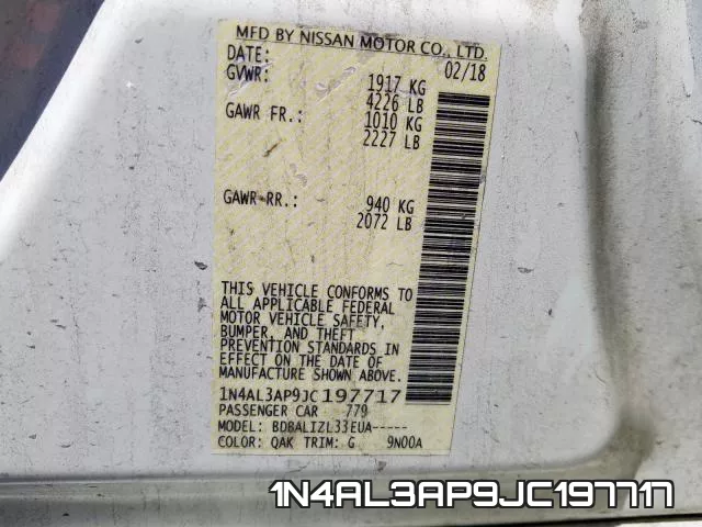 1N4AL3AP9JC197717 фото 2
