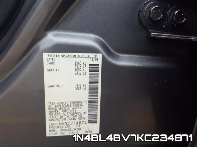 1N4BL4BV7KC234871 фото 2