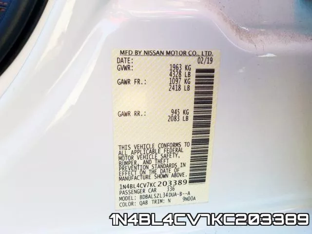 1N4BL4CV7KC203389 фото 2