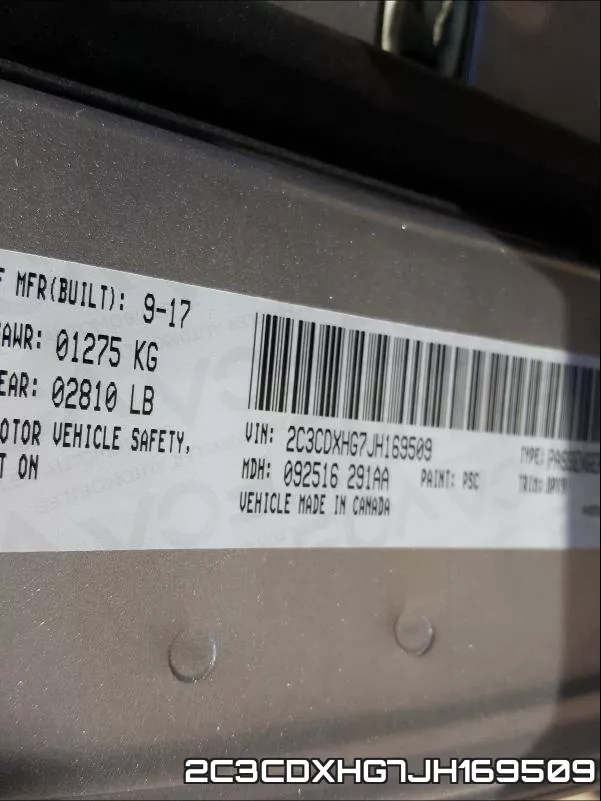 2C3CDXHG7JH169509 фото 2