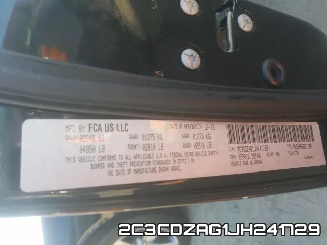 2C3CDZAG1JH241729 фото 2