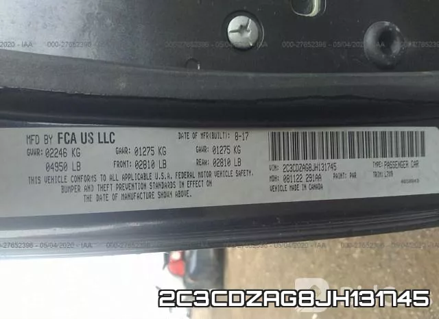 2C3CDZAG8JH131745 фото 10