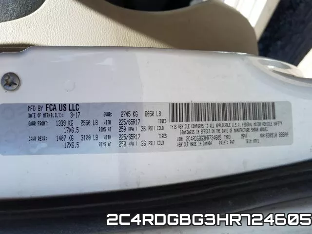 2C4RDGBG3HR724605 фото 2