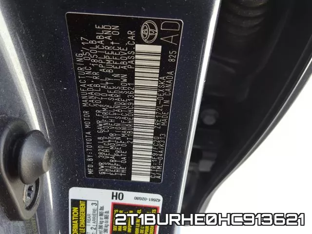 2T1BURHE0HC913621 фото 2
