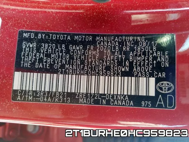 2T1BURHE0HC959823 фото 2