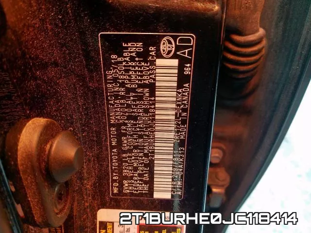 2T1BURHE0JC118414 фото 2