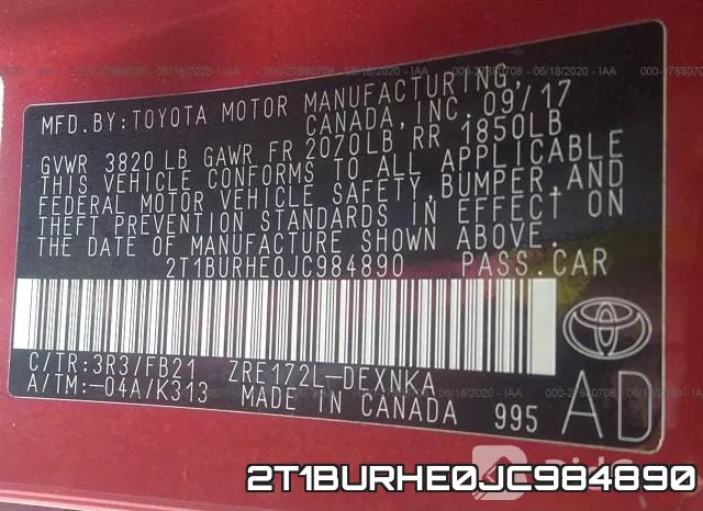 2T1BURHE0JC984890 фото 10