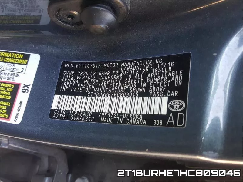 2T1BURHE7HC809045 фото 2