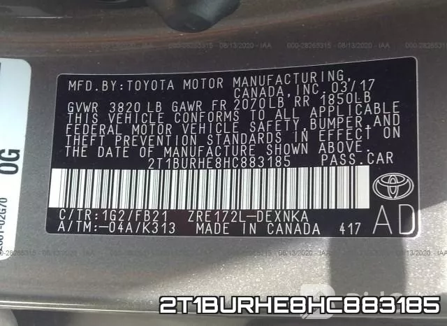 2T1BURHE8HC883185 фото 10