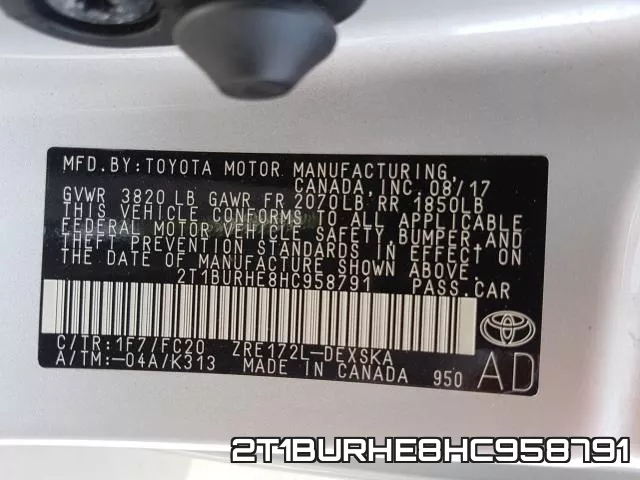 2T1BURHE8HC958791 фото 2