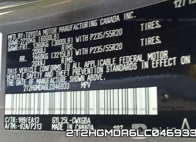 2T2HGMDA6LC046933 фото 10