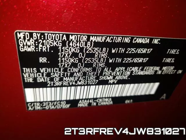 2T3RFREV4JW831027 фото 2