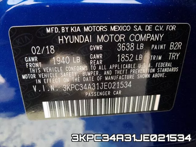 3KPC34A31JE021534 фото 2