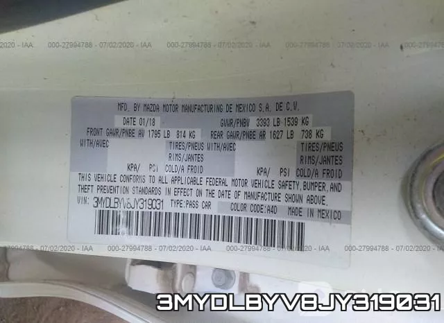 3MYDLBYV8JY319031 фото 10