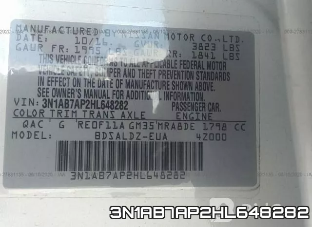 3N1AB7AP2HL648282 фото 10