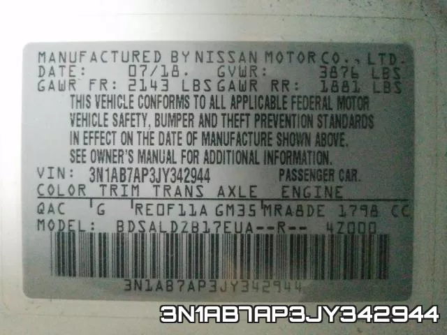 3N1AB7AP3JY342944 фото 2