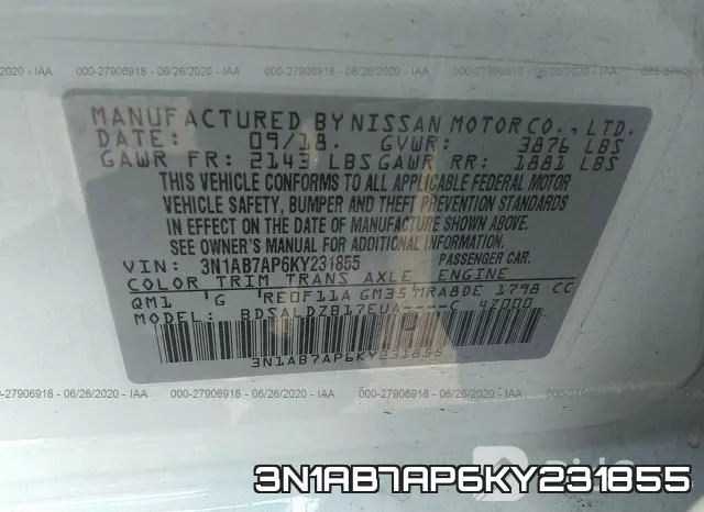 3N1AB7AP6KY231855 фото 10