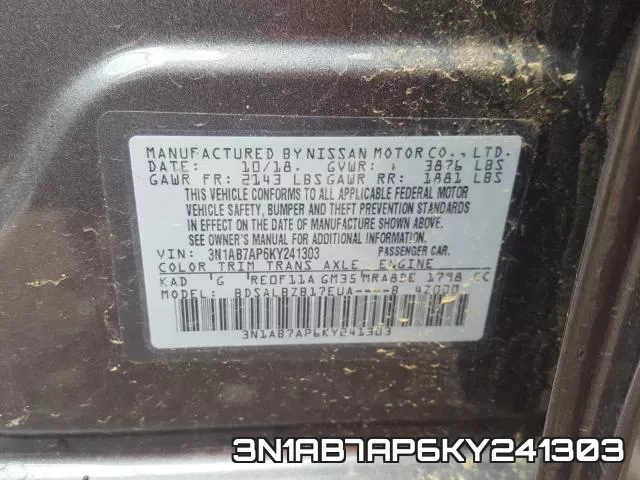 3N1AB7AP6KY241303 фото 2