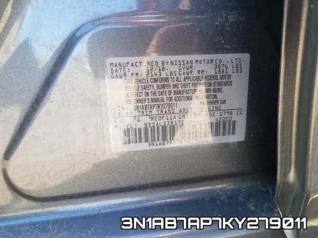 3N1AB7AP7KY279011 фото 2