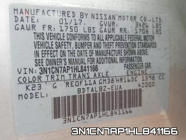 3N1CN7AP1HL841166 фото 2