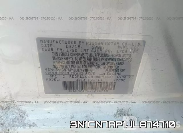 3N1CN7AP1JL874710 фото 10