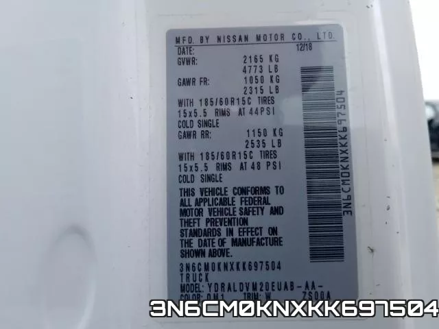 3N6CM0KNXKK697504 фото 2