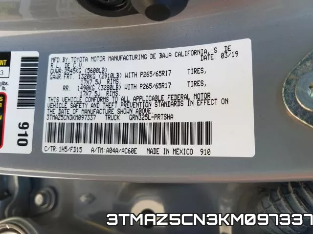 3TMAZ5CN3KM097337 фото 2
