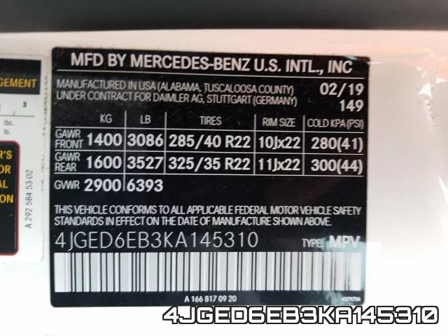 4JGED6EB3KA145310 фото 2