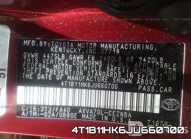 4T1B11HK6JU660700 фото 10
