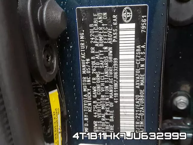 4T1B11HK7JU632999 фото 2