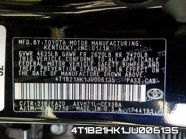 4T1B21HK1JU006135 фото 2