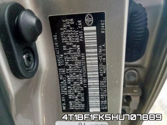 4T1BF1FK5HU707889 фото 2