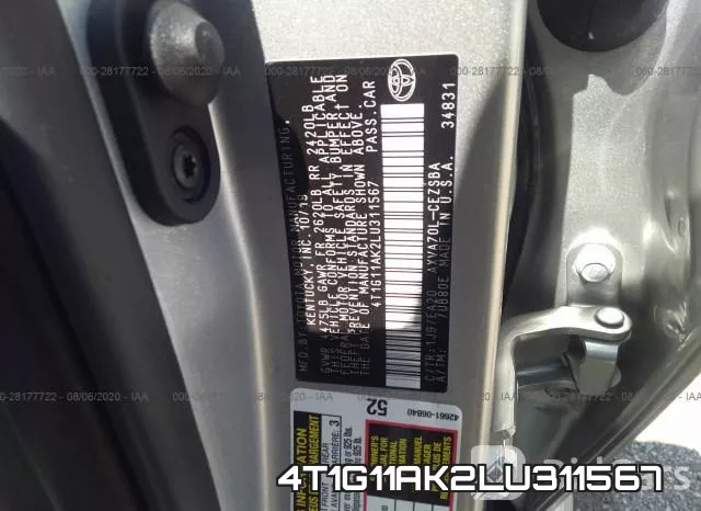 4T1G11AK2LU311567 фото 10