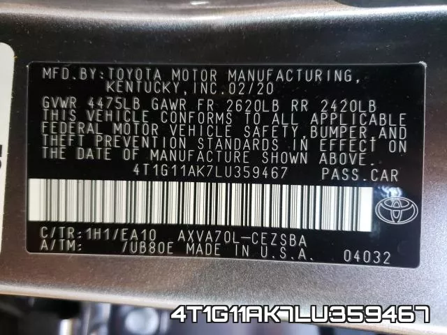 4T1G11AK7LU359467 фото 2