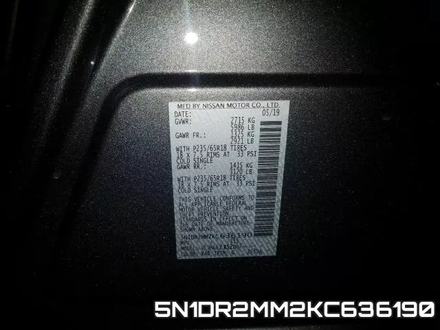 5N1DR2MM2KC636190 фото 2