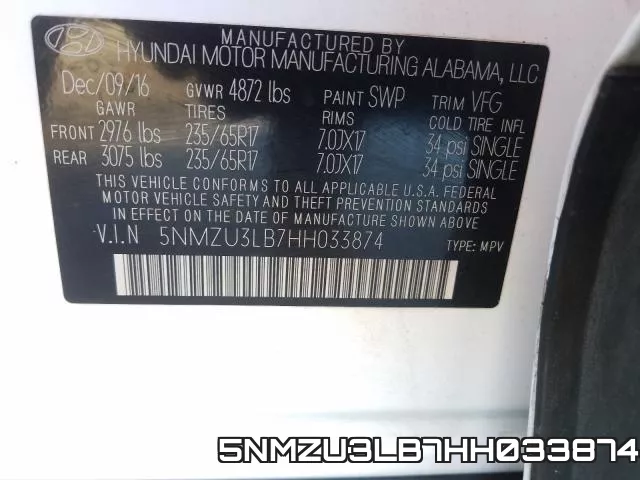 5NMZU3LB7HH033874 фото 2
