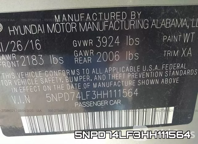 5NPD74LF3HH111564 фото 10
