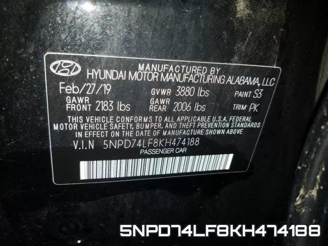 5NPD74LF8KH474188 фото 2