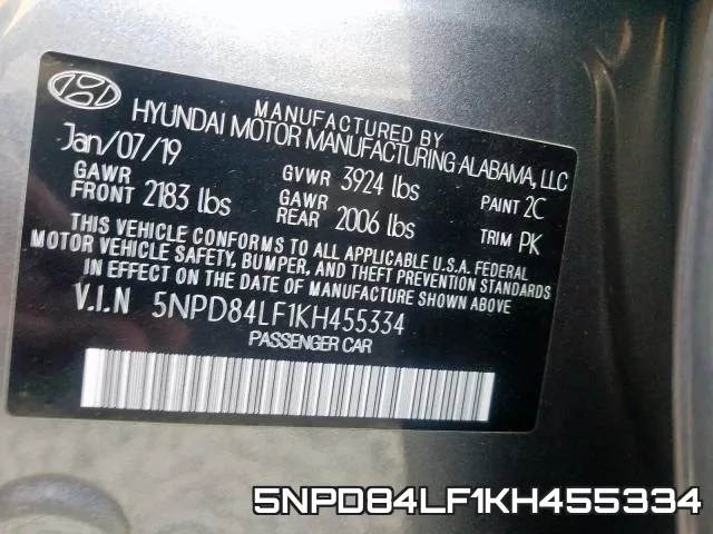 5NPD84LF1KH455334 фото 2