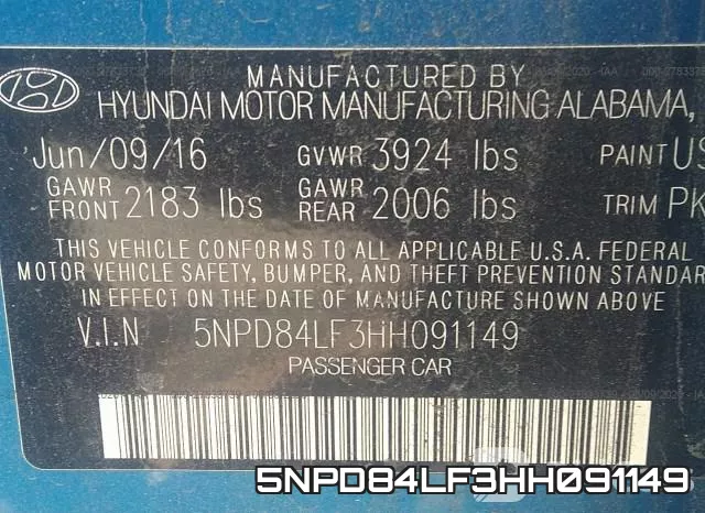 5NPD84LF3HH091149 фото 10