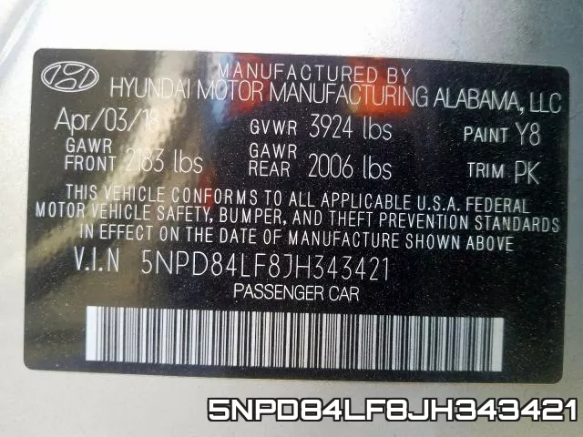 5NPD84LF8JH343421 фото 2