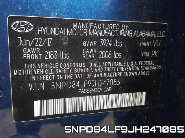 5NPD84LF9JH247085 фото 2