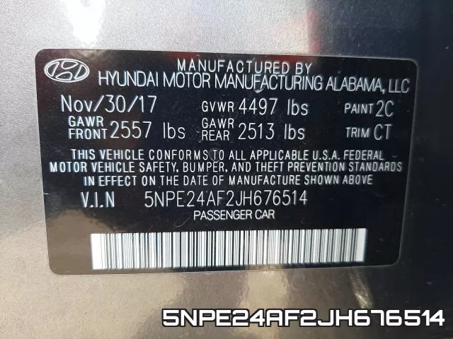 5NPE24AF2JH676514 фото 2