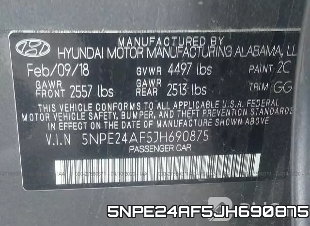 5NPE24AF5JH690875 фото 10