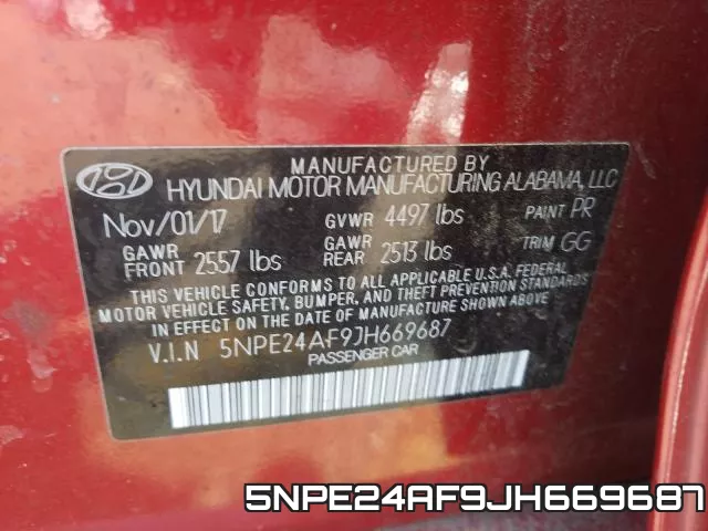 5NPE24AF9JH669687 фото 2