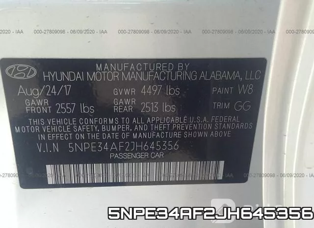 5NPE34AF2JH645356 фото 10