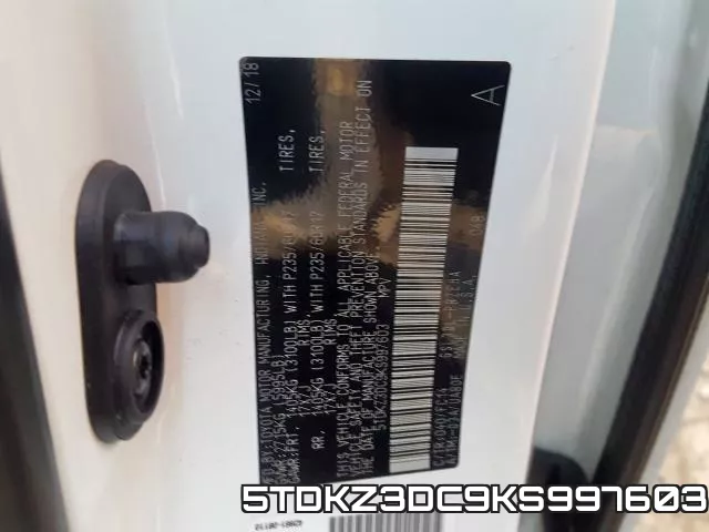 5TDKZ3DC9KS997603 фото 2