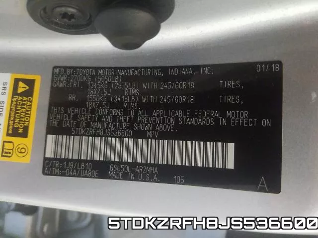 5TDKZRFH8JS536600 фото 2